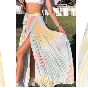 WildFox Encore Rainbow Maxi Wrap Skirt Size M NWT